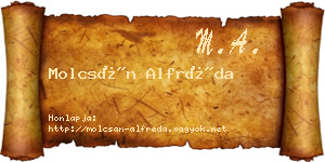 Molcsán Alfréda névjegykártya